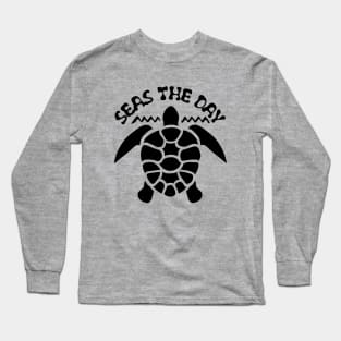 Seas The Day | Turtle Silhouette Long Sleeve T-Shirt